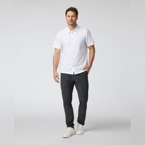 NWT Vuori Shirt Mens L White Manhattan Button Down Short Sleeve Performance